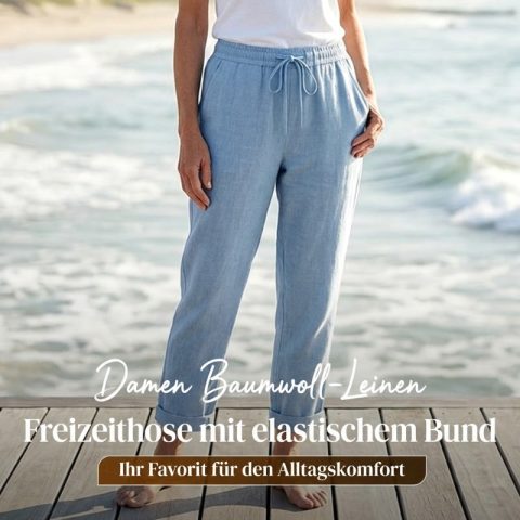👖 Pantalones Informales de Algodón y Lino para Mujer – Transpirables, Cintura Alta y Largo al Tobillo, Elegantes 🌿✨