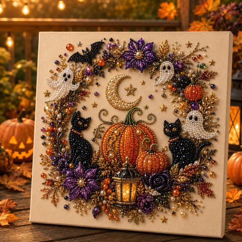🎃✨ ¡OFERTA 50% OFF! Kit DIY de Pintura con Perlas de Halloween – Crea una Decoración Mágica y Adorable para tu Hogar 👻💎