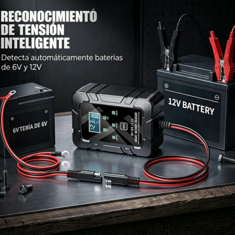 ⏰🔥 ¡50% DE DESCUENTO POR TIEMPO LIMITADO! ⚡ Cargador de Batería Automático 1.5A – Compatible 6V/12V y Seguro para tu Auto 🚗🔋