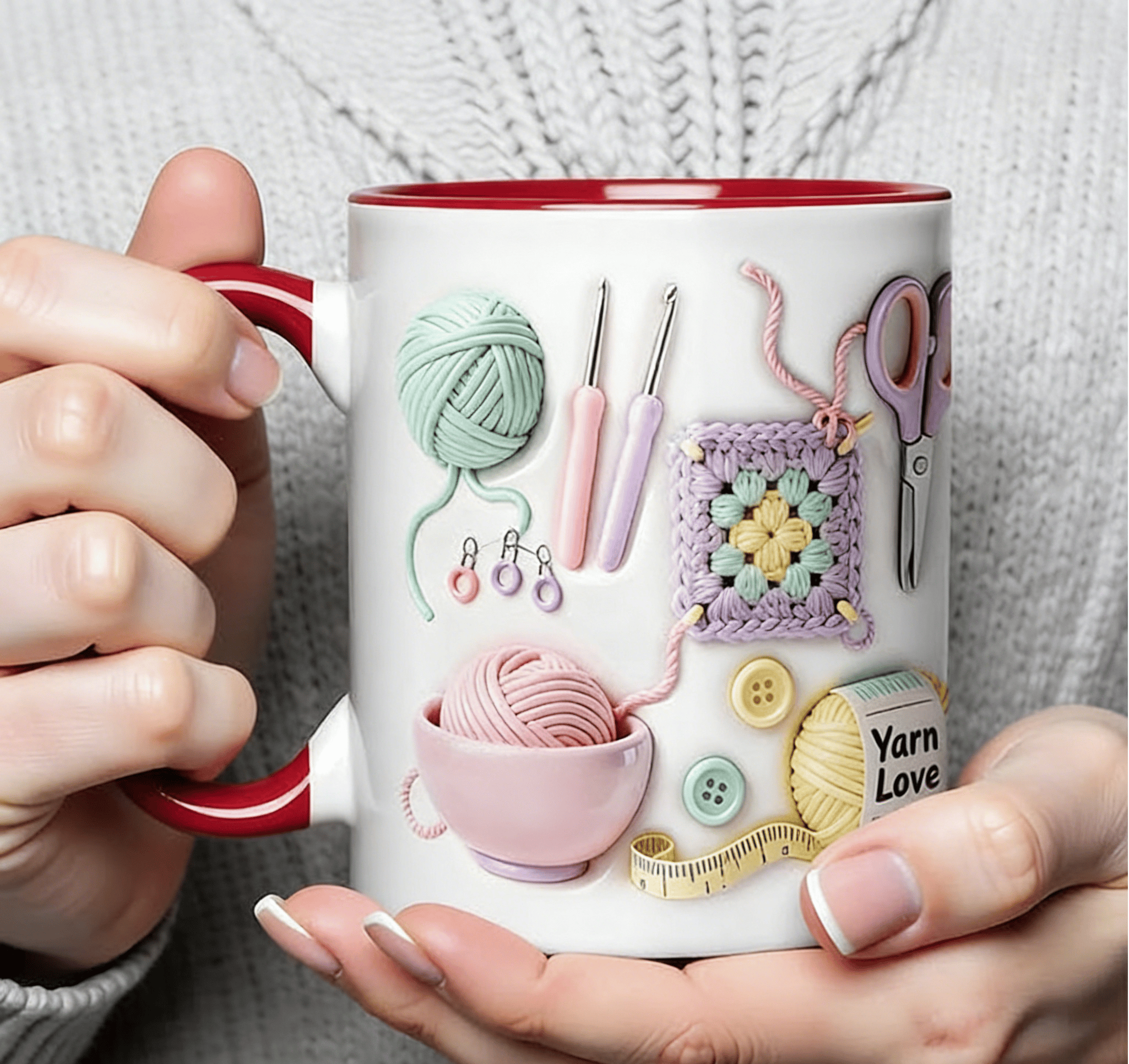 🔥ÚLTIMO DÍA DE REBAJAS ¡50% DE DESCUENTO!🏆Venta relámpago⚡ ¡Más de 50.000 unidades vendidas! Casi agotadas💥Taza Yarn Love, regalo para artesanos y almas creativa