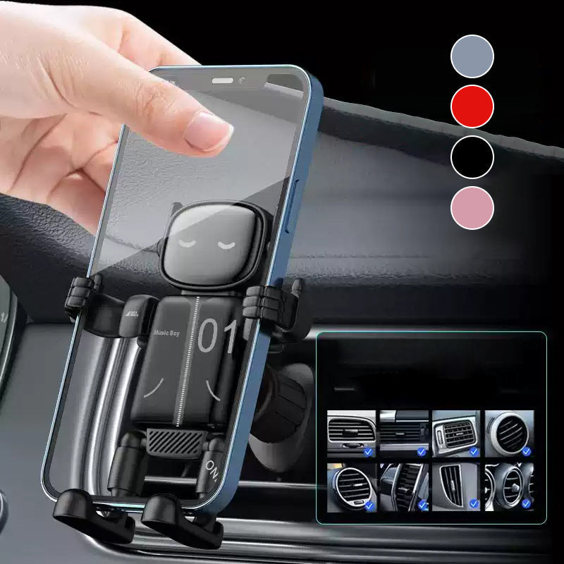 🤖 50% dto. Soporte de móvil para coche con diseño robot – rotación 360°, montaje seguro y compatible con todos los smartphones. ¡Estilo futurista! ✨🚗