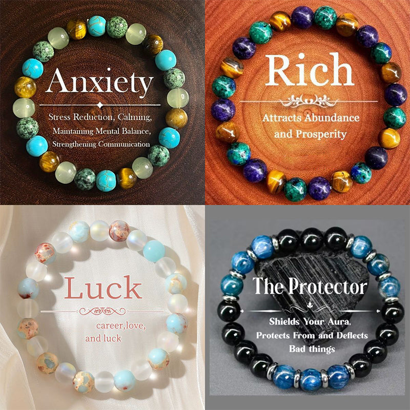💎✨ Pulsera de Cuentas Piedra Natural – Energía Positiva, Protección Espiritual y Look Bohemio Único 🧘♀️🌿