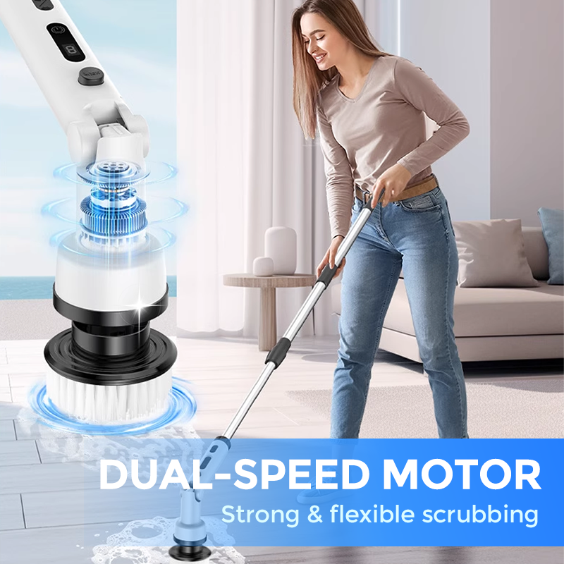 🧹🫧Juego de 12 piezas de cepillos eléctricos extensibles multifuncionales para la limpieza