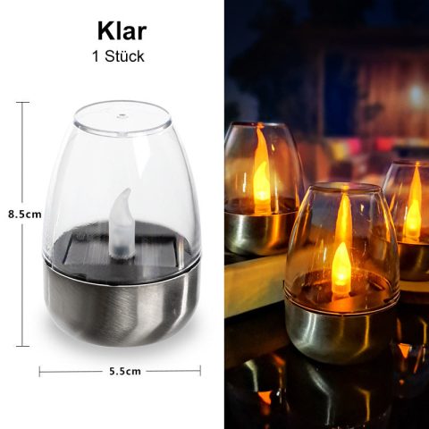 🕯️ Lámpara de escritorio LED con energía solar: sin llama, resistente al agua, encendido automático 🌙✨