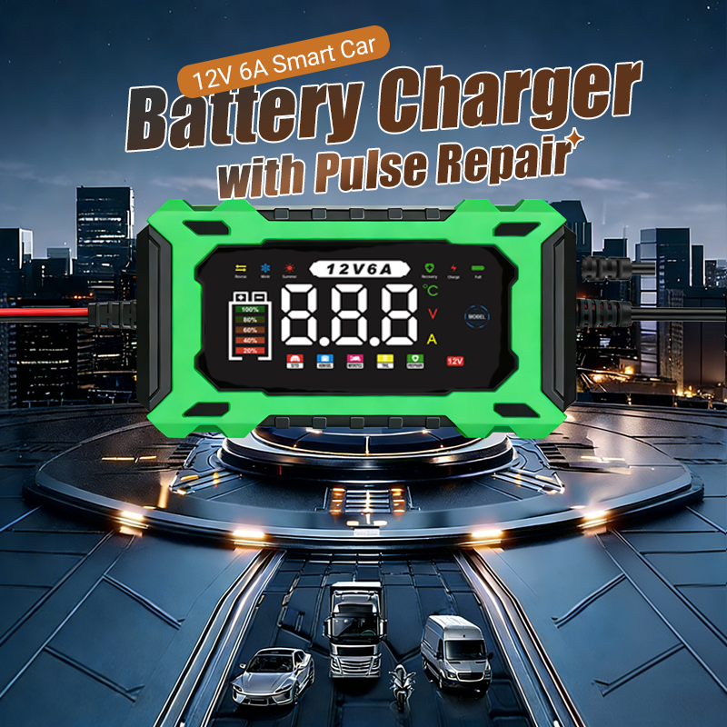 ⏰🔥 ¡50% DE DESCUENTO POR TIEMPO LIMITADO! 🔋 Cargador de Batería Inteligente 12V 6A – Recarga Rápida y Reparación por Pulsos para Tu Coche ⚡🚗