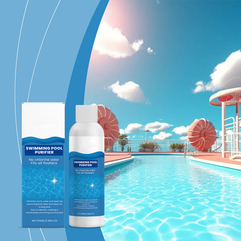 💧 Líquido purificador para piscinas: ¡Agua cristalina, sin complicaciones! ✨ Dile adiós al agua verde y a los químicos agresivos: solo agua pura y fresca en cada baño. 🏊♂️💙