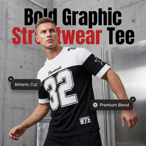 Camiseta informal de hombre con estampado gráfico