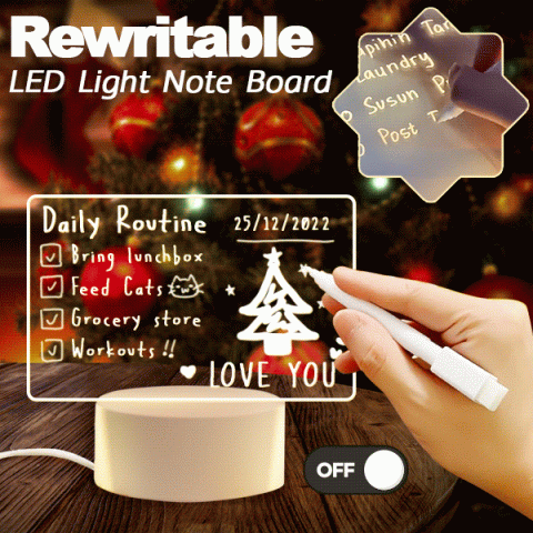 El regalo perfecto: un juego de pizarra de dibujo reutilizable con luz LED.