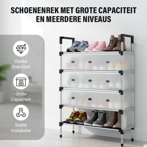 👟📦 Zapatera Multinivel Gran Capacidad – Organiza Hasta 12 Pares, Estructura Resistente y Ahorra Espacio al Máximo 🏠✨