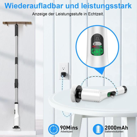 ✨ Fregadora rotativa eléctrica inalámbrica: limpieza potente, múltiples accesorios, resistente al agua 🧹