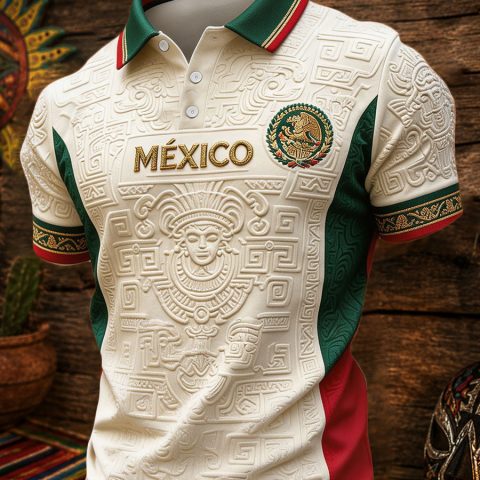 Camisetas casuales con estampado artístico para amantes del fútbol mexicano, para hombre
