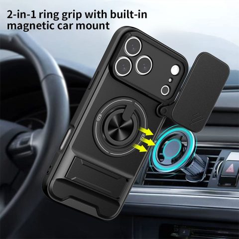 📱🛡️ Funda protectora 4 en 1 con tapa deslizante para la cámara