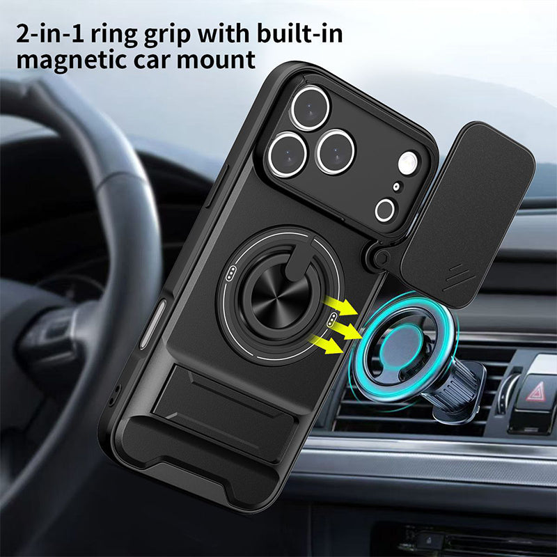 📱🛡️ Funda protectora 4 en 1 con tapa deslizante para la cámara