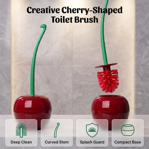 🍒✨ Escobilla de Baño Forma Cereza – Diseño Creativo, Limpieza Profunda y Decoración Divertida para tu WC 🛁💕
