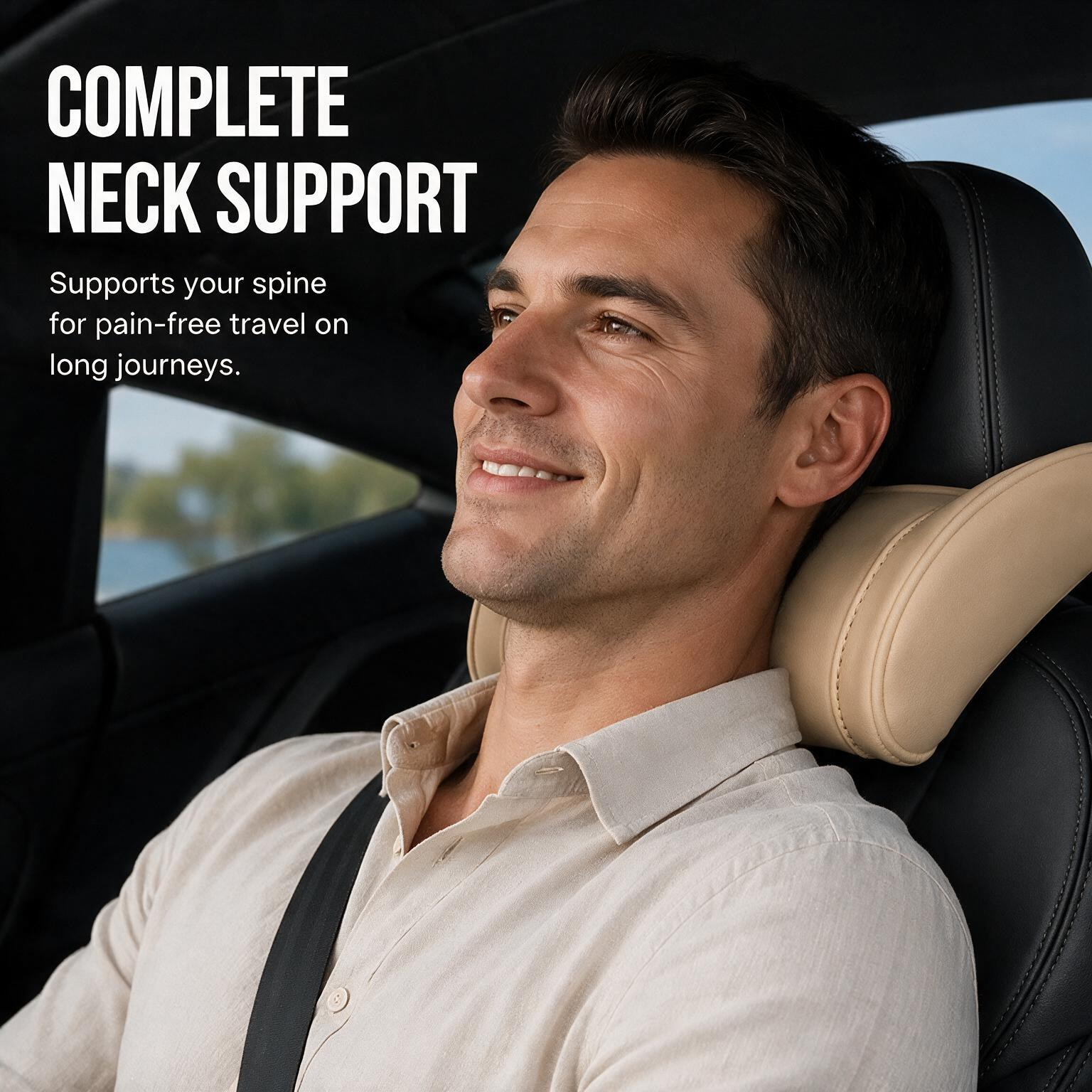 🚗✨ Almohada Ergónomica Viscoelástica – Soporte Perfecto para Cuello y Cabeza, Adiós al Dolor en Viajes Largos 🛣️💆♂️