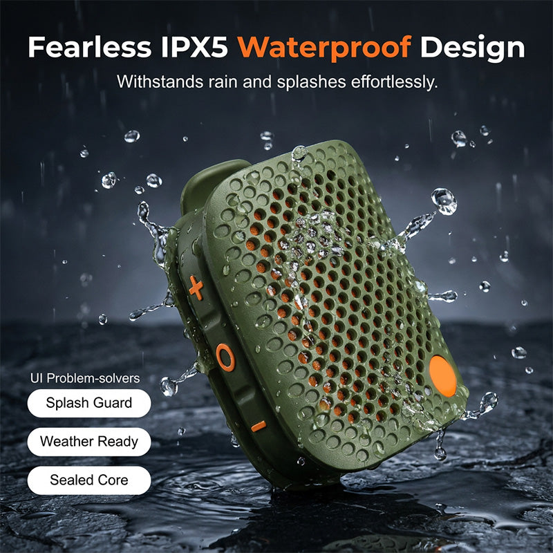 Altavoz Bluetooth portátil con estéreo TWS, mini altavoz inalámbrico resistente al agua IPX5.