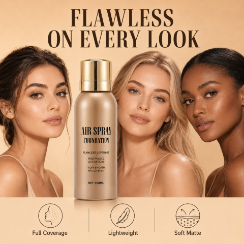 💨✨ Base en Spray Air Flawless – Cobertura Natural, Acabado Mate Sin Efecto Máscara y Resistente al Agua Todo el Día 💧👌