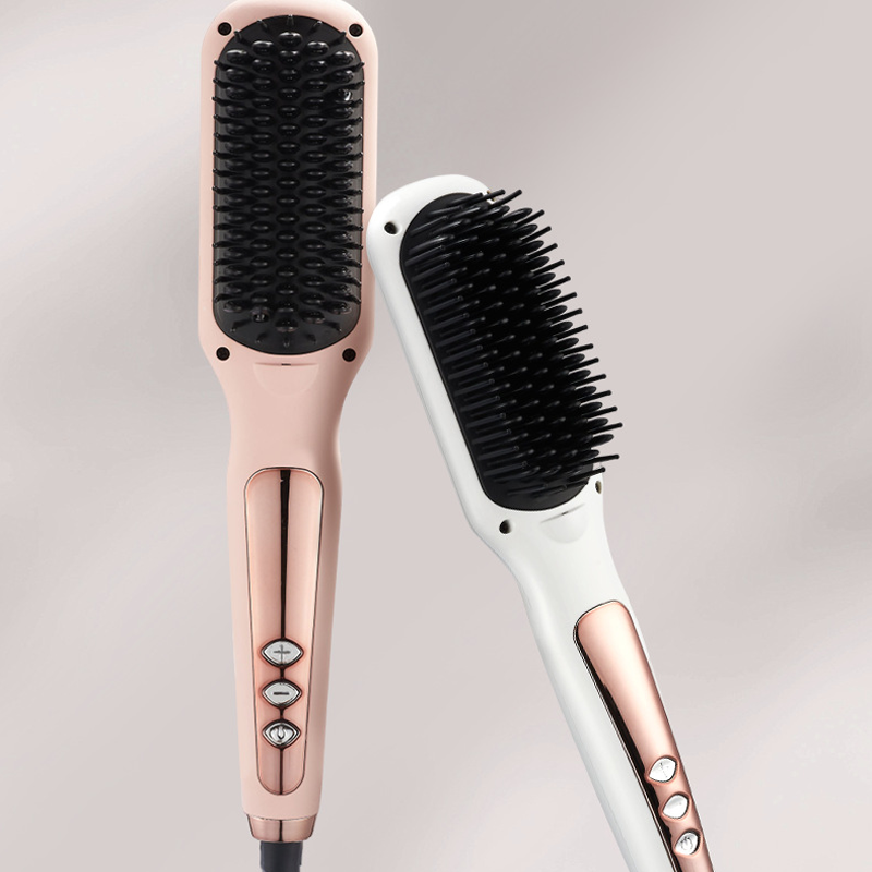💇♀️✨ Cepillo de Peinado Inteligente – Control de Temperatura, Alisa, Riza y Da Volumen sin Dañar el Cabello en Minutos 🔥🎀
