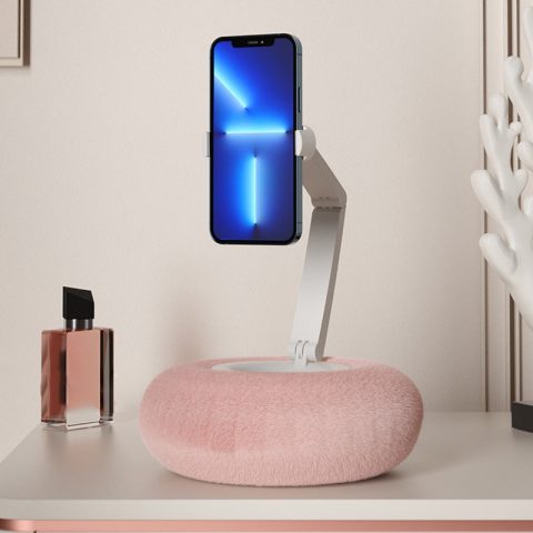 Soporte portátil ajustable de 360° para teléfono con almohada