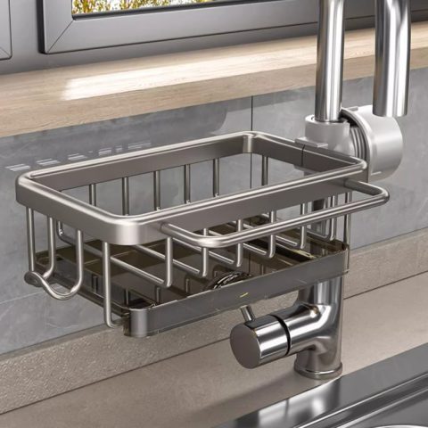 👩🍳 ¡Novedad 2026! Organizador para el grifo del fregadero de cocina