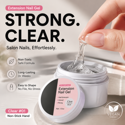 💅 Gel constructor sólido para extensiones de uñas · Resistente y fácil de moldear